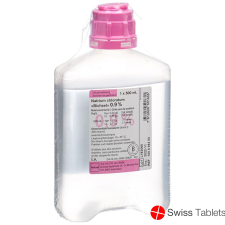 NaCl Bichsel Infusionslösung 0.9% O Be Plastikflasche 500ml buy online