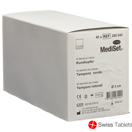 Mediset IVF Rundtupfer 3cm Steril 40 Beutel 2 Stück buy online