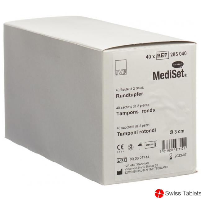 Mediset IVF Rundtupfer 3cm Steril 40 Beutel 2 Stück buy online