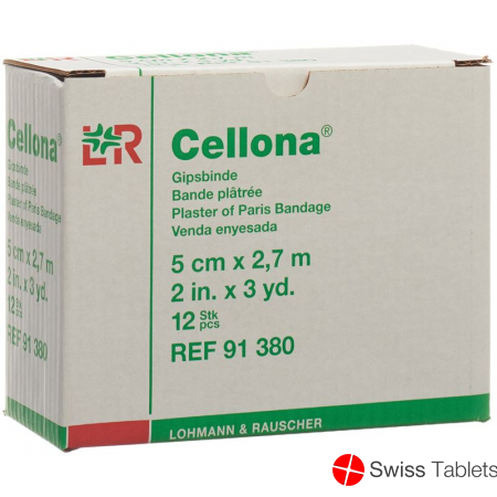 Cellona Gipsbinden 2.75mx5cm Feincremig 12 Stück buy online