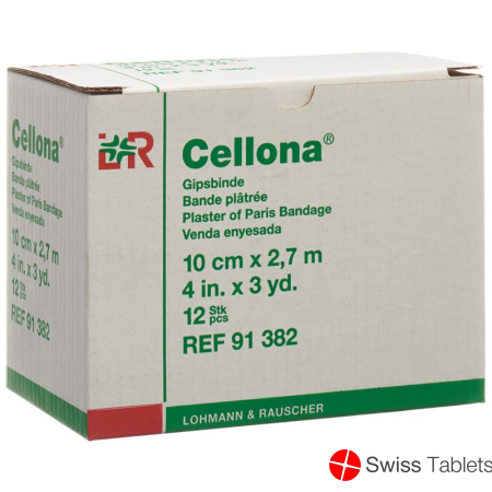 Cellona Gipsbinden 2.75mx10cm Feincremig 12 Stück buy online