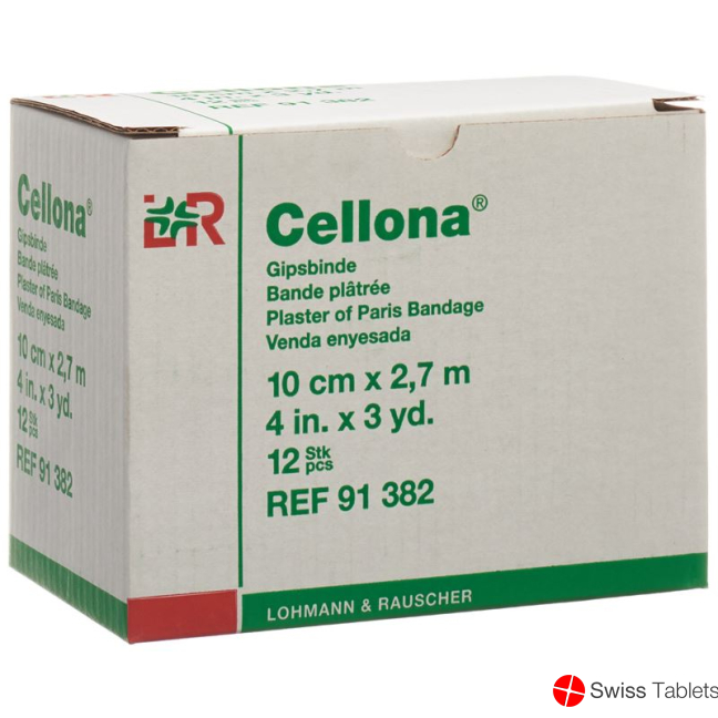 Cellona Gipsbinden 2.75mx10cm Feincremig 12 Stück buy online