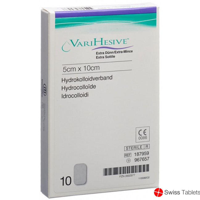 VariHesive Extra Dünn Hydrokolloidverband 5x10cm 10 Beutel buy online