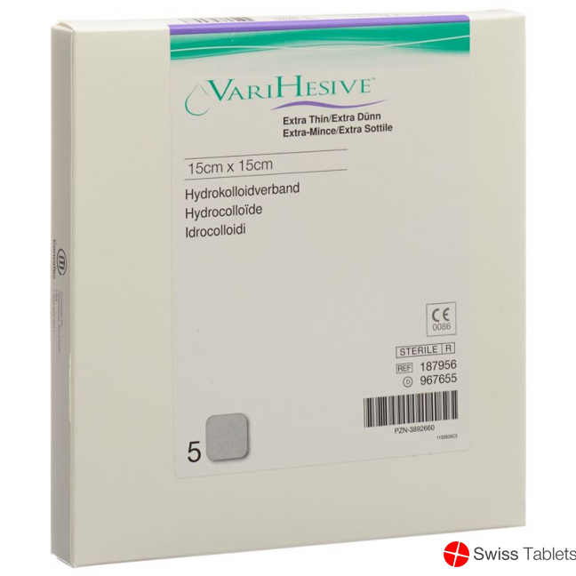 VariHesive Extra Dünn Hydrokolloidverband 15x15cm 5 Stück buy online VariHesive Extra Dünn Hydrokolloidverband 15x15cm 5 Stück buy online