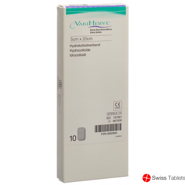Varihesive Extra Dünn Hydrokolloidverband 5x20cm 10 Stück buy online