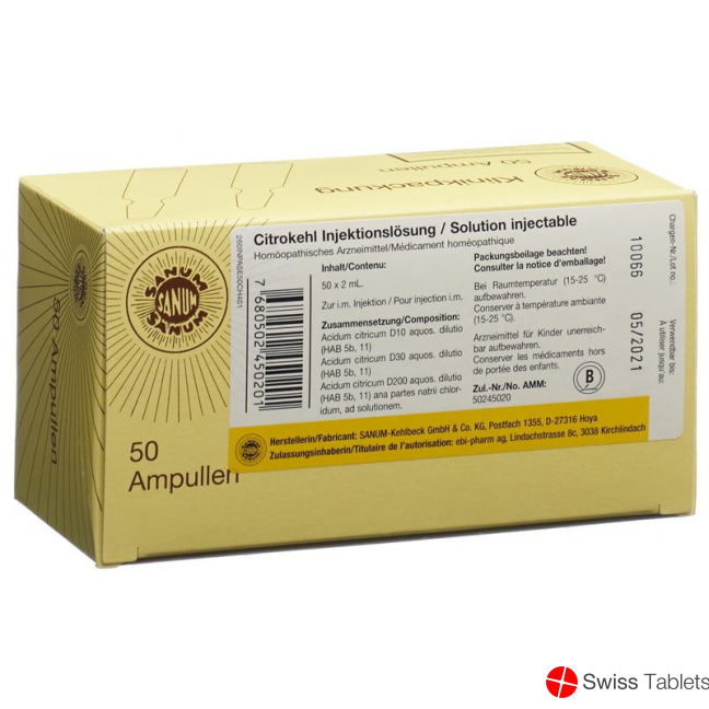 Citrokehl Injektionslösung 50 Ampullen 2ml buy online