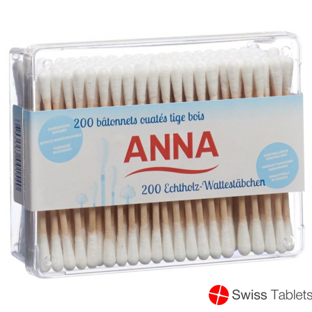 Anna Wattestäbchen Holz 200 Stück buy online