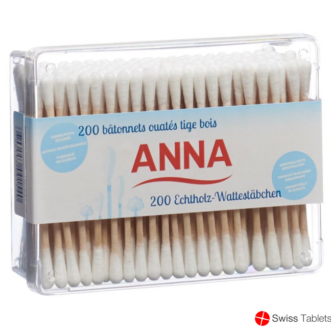 Anna Wattestäbchen Holz 200 Stück buy online