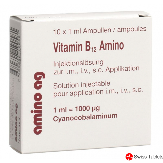 Vitamin B12 Amino Injektionslösung 1000mcg 10 Ampullen 1ml buy online