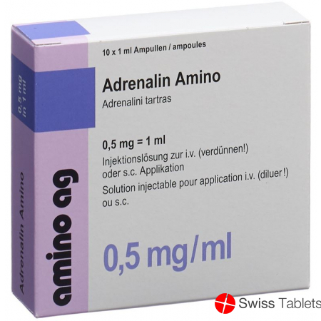 Adrenalin Amino Injektionslösung 0.5mg/ml 10 Ampullen 1ml buy online