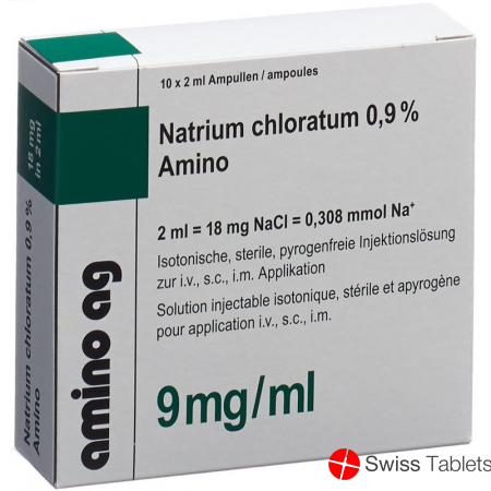 NaCl Amino Injektionslösung 0.9% 10 Ampullen 2ml buy online