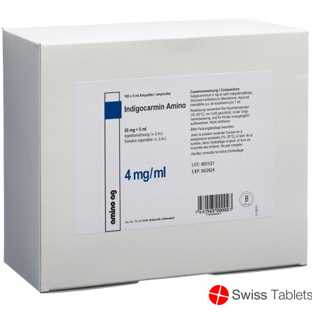 Indigocarmin 0.4% Amino 20mg/5ml 100 Ampullen 5ml buy online