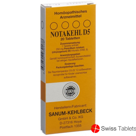 Notakehl Tabletten D 5 20 Stück buy online