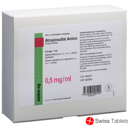 Atropinsulfat Amino 0.5mg/ml 100 Ampullen 1ml buy online