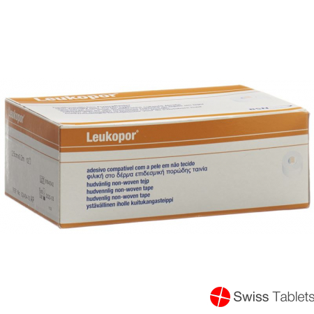 Leukopor Heftpflaster 9.2mx2.5cm Weiss 12 Stück buy online