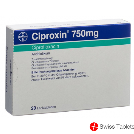 Ciproxin Lacktabletten 750mg 20 Stück buy online