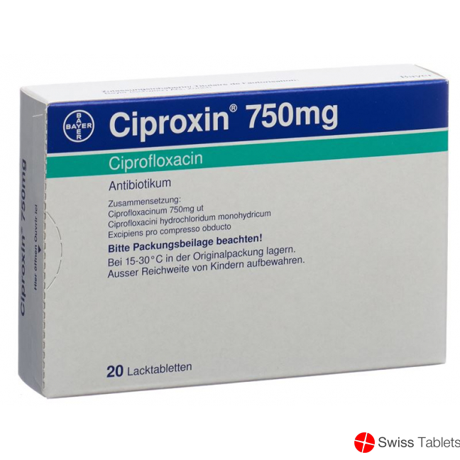 Ciproxin Lacktabletten 750mg 20 Stück buy online