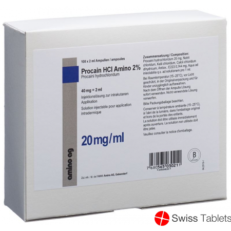 Procain HCl 2% Amino 40mg/2ml 100 Ampullen 2ml buy online