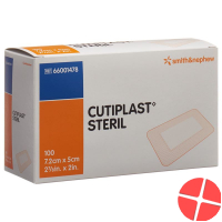 Cutiplast Sterile wound dressing 7.2 cm x 5 cm 100 pieces Cutiplast Sterile wound dressing 7.2 cm x 5 cm 100 pieces