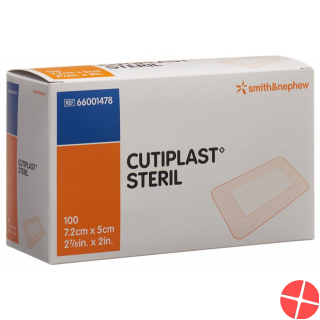 Cutiplast Steril Wundverband 7.2cmx5cm Weiss 100 Stück