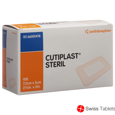 Cutiplast Steril Wundverband 7.2cmx5cm Weiss 100 Stück buy online