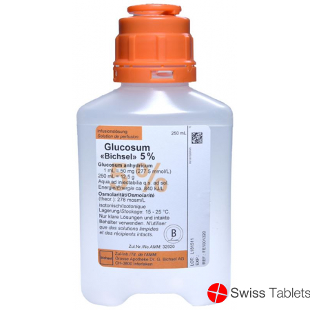 Gluc Bichsel Infusionslösung 5% O B Plastikflasche 250ml buy online