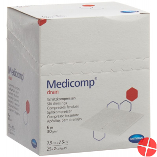 Medicomp Drain Vlieskompressen 7.5x7.5 Steril 25 Beutel 2 Stück