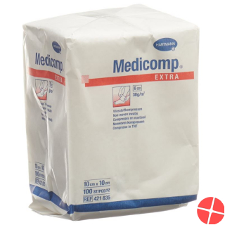 Medicomp Extra Vlieskompressen 10x10cm Nicht Steril 100 Stück
