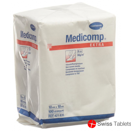 Medicomp Extra Vlieskompressen 10x10cm Nicht Steril 100 Stück buy online
