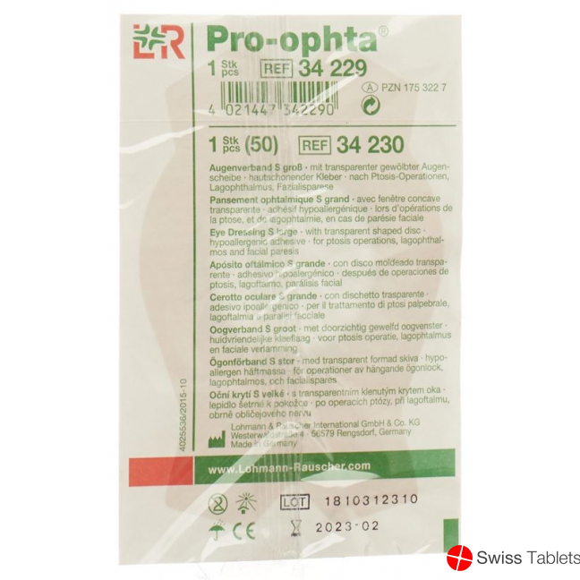 Pro-Ophta Augenverband S Durchsichtig Grösse L buy online
