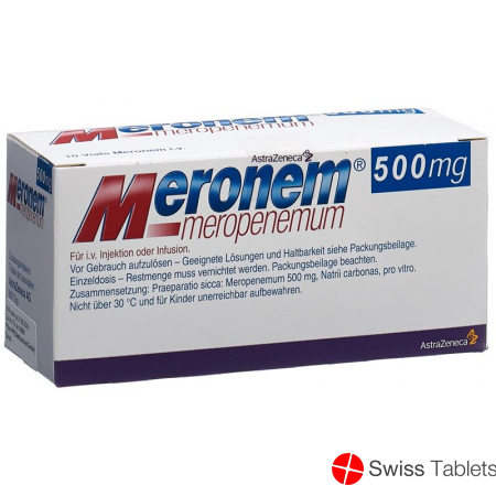 Meronem Trockensubstanz 500mg I.v Durchstechflasche 10 Stück buy online