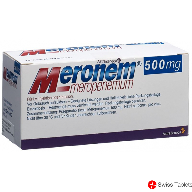 Meronem Trockensubstanz 500mg I.v Durchstechflasche 10 Stück buy online