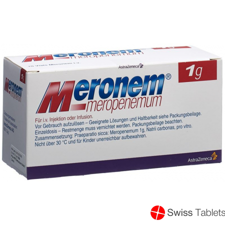 Meronem Trockensubstanz 1g i.v. Durchstechflasche 10 Stück buy online