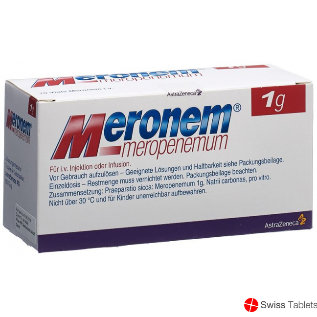 Meronem Trockensubstanz 1g i.v. Durchstechflasche 10 Stück buy online