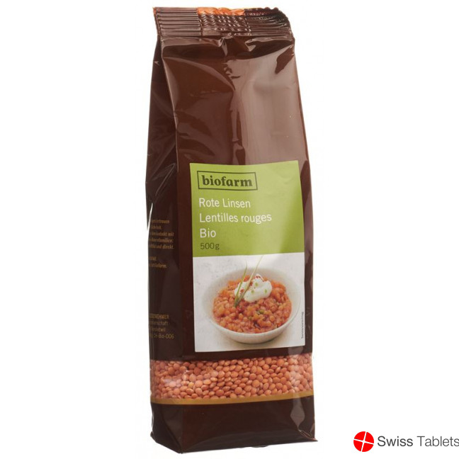 Biofarm Linsen Rot Knospe Beutel 500g buy online Biofarm Linsen Rot Knospe Beutel 500g buy online