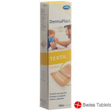 Dermaplast Textil Centro Strip 3cm x 4cm Skin-Coloured 100 Pieces buy online
