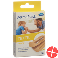 Dermaplast Textil Family Strip 3 Sizes 32 Pieces