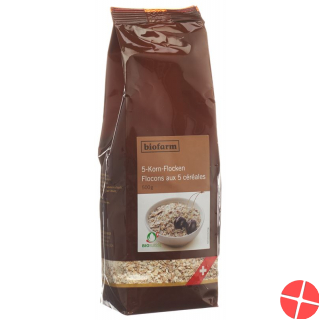 Biofarm 5 Korn Flocken Knospe Beutel 500g