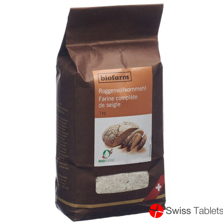 Biofarm Roggen Vollkornmehl Knospe Beutel 1kg buy online