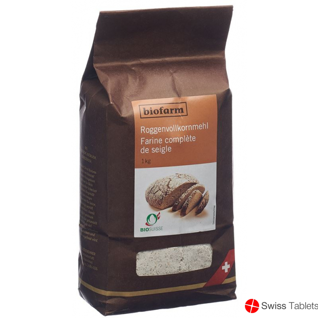 Biofarm Roggen Vollkornmehl Knospe Beutel 1kg buy online