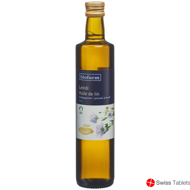 Biofarm Leinöl Knospe Flasche 5dl buy online