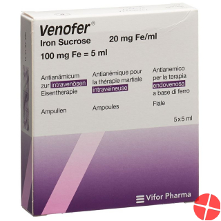 Venofer Injektionslösung 100mg/5ml 5 Ampullen 5ml