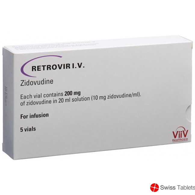 Retrovir Azt Infusionslösung 200mg/20ml 5x 20ml buy online