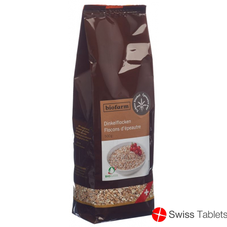 Biofarm Dinkelflocken Knospe Beutel 500g buy online