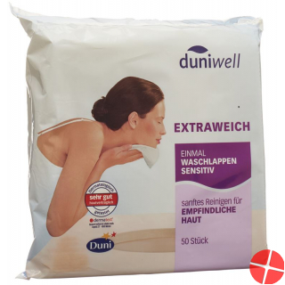 Duniwell Sanft Reinigende Einmal Waschlappen Sensitiv 50 Stück