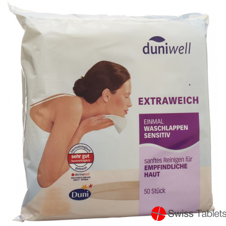 Duniwell Sanft Reinigende Einmal Waschlappen Sensitiv 50 Stück buy online