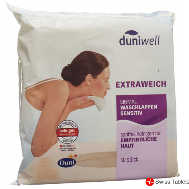 Duniwell Sanft Reinigende Einmal Waschlappen Sensitiv 50 Stück buy online
