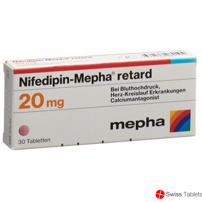 Nifedipin Mepha 20 Retard Tabletten 20mg 30 Stück buy online