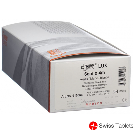 Wero Lux Elastische Fixierbinde 4mx6cm Weiss 20 Stück buy online