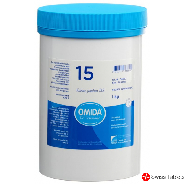 Omida Schüssler No15 Kal Jod Tabletten D 12 1000g buy online